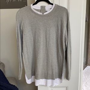 J. Jill • gray layered look sweater, size M